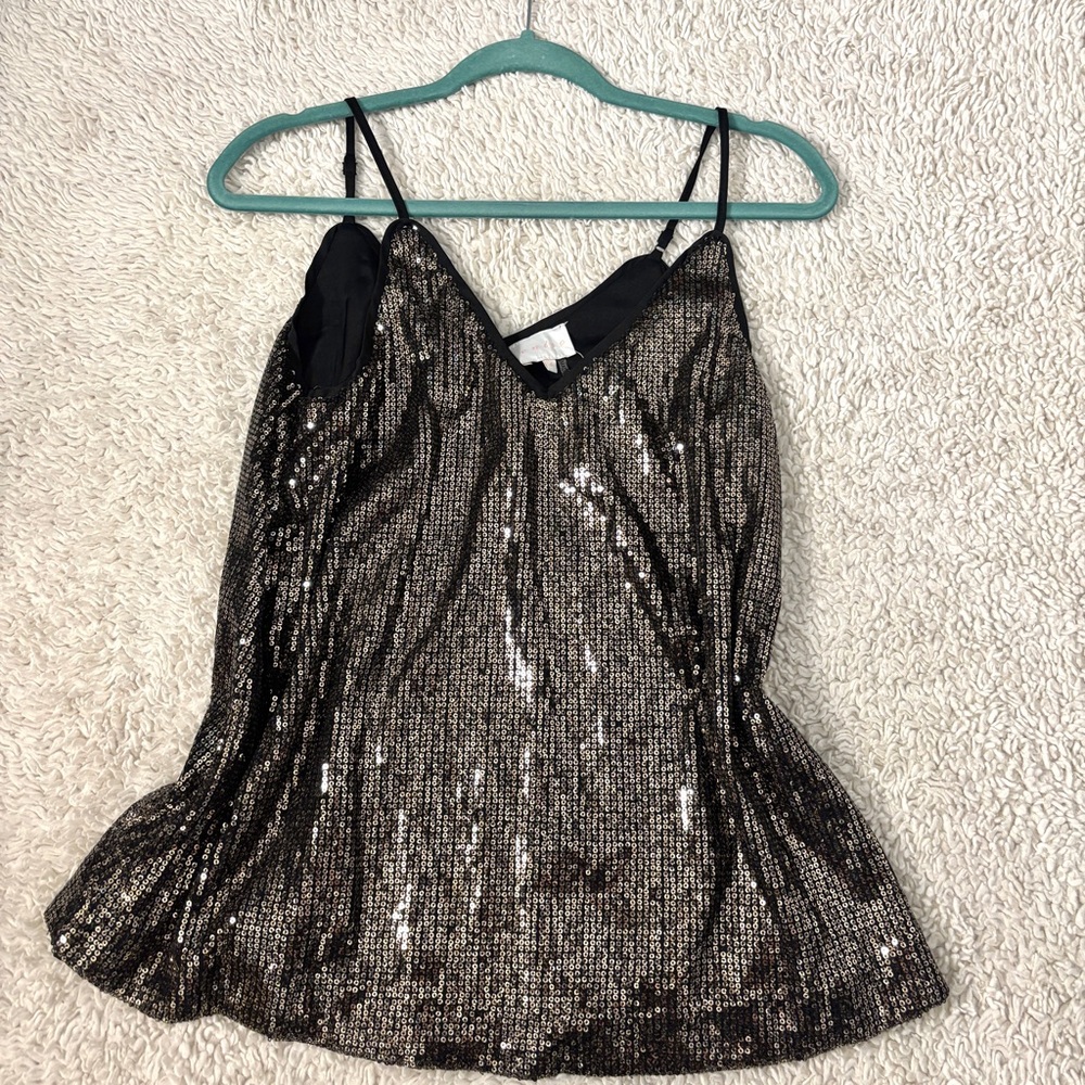 Entro Sequin Black and Gold Top